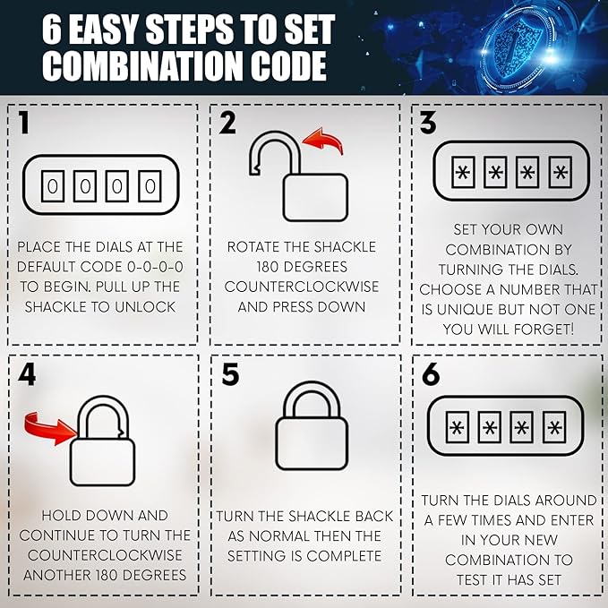 Jekosa® JKE/50 [Weatherpoof] Heavy Duty Combination Lock Outdoor - Lock with 4 Digit Code [No Key] - Ideal for Gate, Shed, Fence