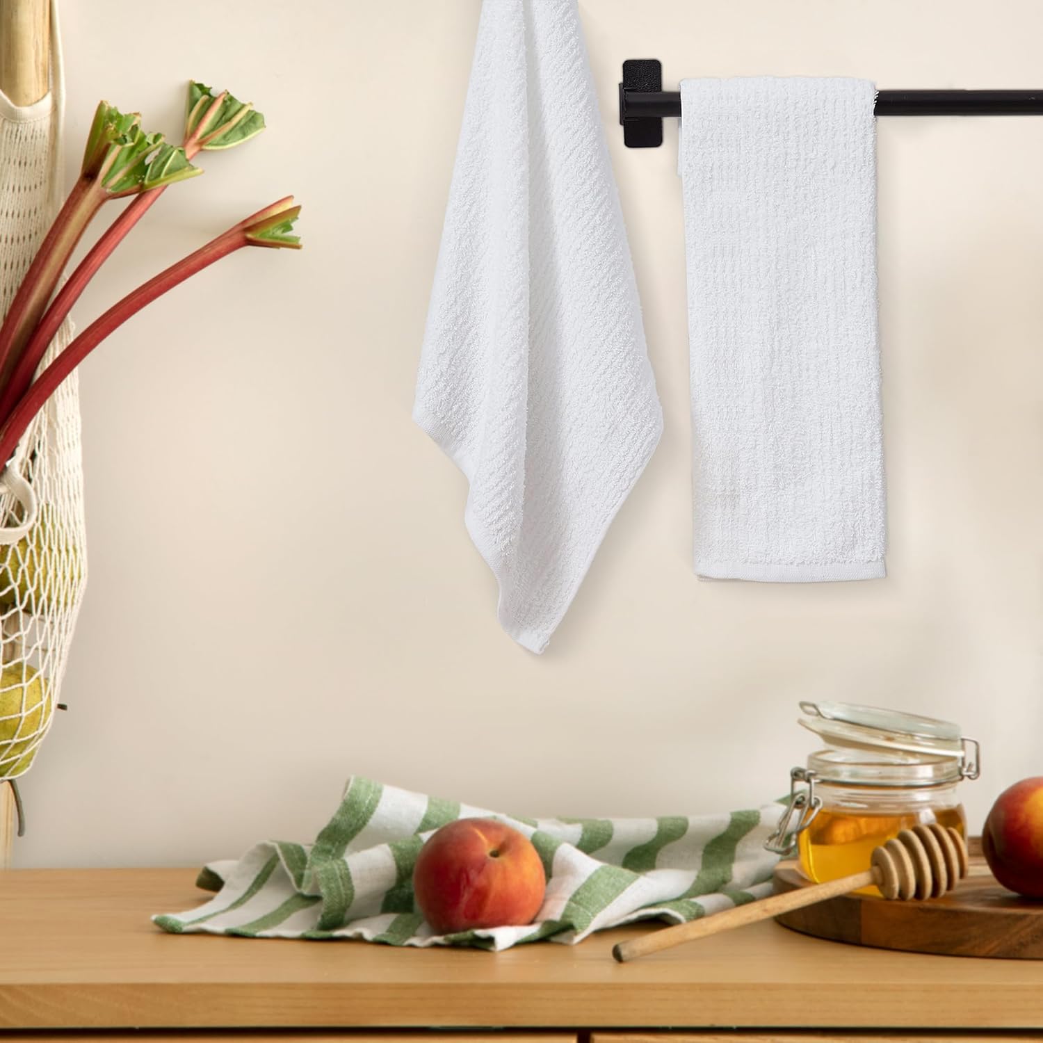 Avalon Towels Ribbed Bar Mop Towels (Value Pack of 60) Size 16"x19" – Absorbent and Durable, Multipurpose Cleaning Rags, Cotton Cleaning Towels, Terry Cloth Rags, Reusable Shop Rags