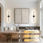 Removable Battery Operated Wall Sconces with Remote Control 350°Rotate LED Wireless Wall Lights with 3 Color Temperatures & Dimming for Bedroom, Hallway,28.3 Inch (2 Pack)