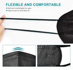 LEMENT 50pcs KN95 Face Mask Black 5 Layer Cup Dust Safety Masks Filter Efficiency≥95% Breathable Elastic Ear Loops Black Masks
