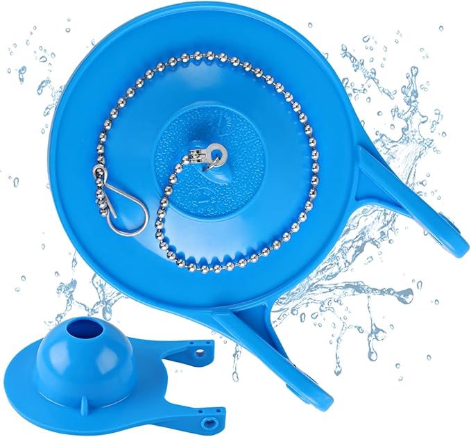 Toilet Flapper Replacement Kit - Premium Silicone Toilet Flusher Replacement Kit with Steel Chain, Universal American Standard Toilet Stopper Flapper 3 Inch, Fits for Various Toilet Types, Blue,1PCS