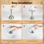 Touch Table Lamp for Bedroom Set of 2, 3-Way Dimmable Bedside Lamp for Nightstand, 17” Modern Metal Desk Lamp with Linen Shade for Living Room, Kids Reading, Dorm, Home Office Decor, Bulb Included