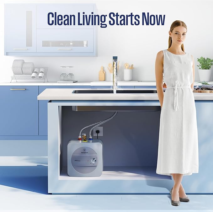 Westinghouse Electric Mini Tank Water Heater - 2.5 Gallon Point of Use Instant Hot Water 120V 1440W - Small Hot Water, Under Sink - Wall or Floor Mounted, Easy to Install, UL Listed