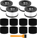 MZY LLC DC5151H HEPA Filter for DEWALT DC5151H DC515 DCV517 DCV517B Wet Dry Vacuum, Includes 4 Pcs DC5151H Filter, 4 Foam Sleeve Filter, 1 Cleaning Brush