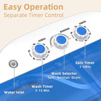 Zynkez Portable Washing Machine, 14Lbs Compact Twin Tub Laundry Washer, Semi-Automatic 9Lbs Washer and 5Lbs Spinner Combo for Apartments, Dorms, RVs