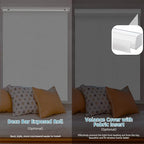 SmartWings Motorized Smart Blinds with Remote, Custom Automatic 100% Blackout Roller Shade Compatible with Alexa/Homekit/Google, Electric Smart Blinds for Indoor Windows, Safari White