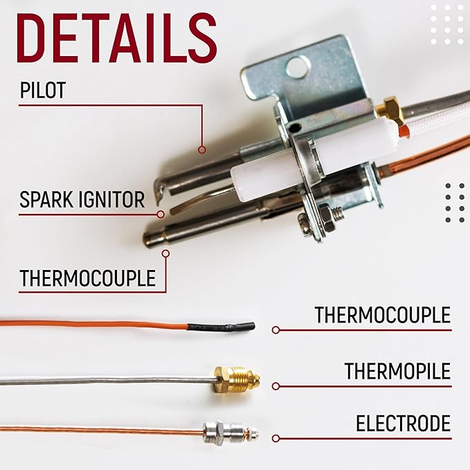 Upgraded SP20075, SP20305A Pilot and Igniter Assembly Replacement Kit for Water Heaters, Fits Rheem Water Heater