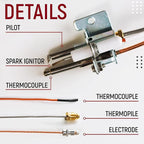 Upgraded SP20075, SP20305A Pilot and Igniter Assembly Replacement Kit for Water Heaters, Fits Rheem Water Heater