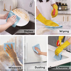 Kitinjoy Microfiber Cleaning Cloth, 12 Pack Soft and No Lint Microfiber Towels Cleaning Supplies, Absorbent Fast Drying Cleaning Rags for Housekeeping, Kitchen, Window, 12 x12 Inches, Light Blue