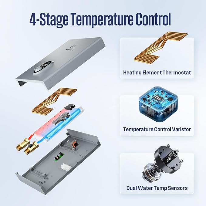 Westinghouse Smart WiFi Tankless Water Heater Upgrade, On-Demand Hot Water for 2-3 Points, 14kW, 3.38 GPM, Alexa & Google Home