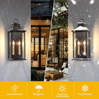 21in Large Dusk to Dawn Outdoor Wall Lights for House, Exterior Lighting Fixtures Dusk to Dawn Outdoor Lighting with Glass, Waterproof Brown Porch Sconces for Porch, Patio, Garage, E12 Base