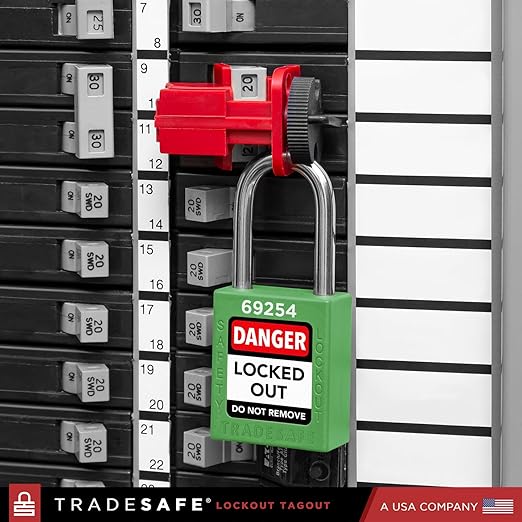 TRADESAFE Lockout Tagout Locks Set - 7 Green Loto Locks, Lockout Locks Keyed Different, 2 Keys Per Lock, OSHA Compliant Lock Out Tag Out Padlocks, Safety Padlocks for Electrical Lockout Tag Out Kits