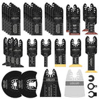 LEILUO 34 Pcs Multitool Blade Kits for Wood Nails Drywall Cutting Oscillating Saw Blades Universal Oscillating Tool Accessories with Storage Bag Compatible with DeWalt Makita Dremel and More