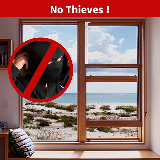 Adjustable Window Security Bars (Steel), Window Locks Bars Inside for Prevent Burglary, Window Stoppers for Vertical/Sliding Windows, Window Safety Bars Extends from 16.3-29.3 in(4 pcs)