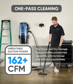 Prolux Professional Shop Blue Wall Mounted Garage Vac, Wet Dry Pick Up