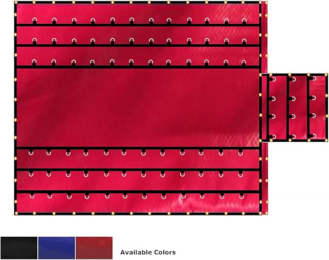 Mytee Products 16' x 27' Flatbed Truck 18 Oz Steel Tarp with 4 FT Drop & Flap - Red Heavy Duty Vinyl Waterproof Tarp for Trailers to Protect Cargo from Wind, Rain, Snow and Sun