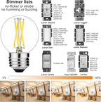 LiteHistory E26 LED Bulb 4W Equal E26 Edison Bulb 40 Watt Neutral White 4000K E26 Bulb Dimmable AC120V 400lm G16.5 Light Bulb led for Rustic Sputnik,Chandeliers,Vanity,Wall sconces Pack of 6