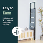 WOA WOA 6 Step Ladder for 12 Feet High Ceiling, Lightweight Foldable Ladder with Non-Slip Wide Pedals, Stepladder with Safe Handrail, Space Saving for Home, Kitchen, Indoor & Outdoor 300lbs - Black