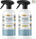 Therapy Granite Cleaner & Polish (2 Pack) - Granite Countertop Cleaner for Marble, Soapstone, Quartz, Quartzite, Slate, Limestone, Corian, Laminate, Tile Countertop, Headstone