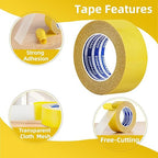 Heavy Duty Double Sided Mounting Tape, 3.2inx66FT, Clear Mesh Grip, Extra Strong Adhesive for Carpets, Wall Mounting, Picture Hanging and DIY Projects,Hand Tearable,Weatherproof