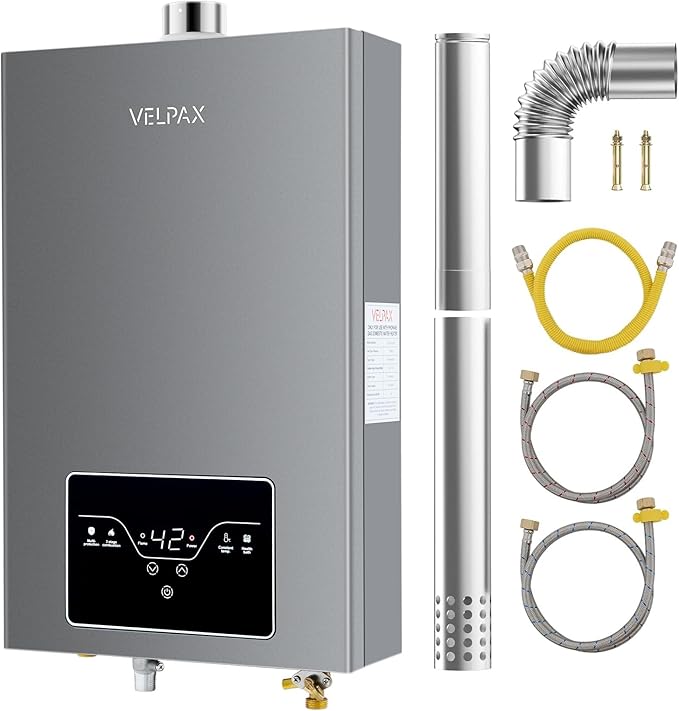 Propane Tankless Water Heater, 4.21GPM 16L Indoor,Instant Hot Propane Gas Water Heater with Fahrenheit Digital Display,Multi-Protection