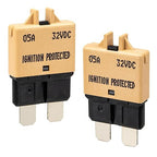 NuIth Manual Reset Mini Fuse Circuit Breakers 5A, E39 Low Profile ATO/ATC Circuit Breaker Blade Fuse 12V-32V DC 5A Re-settable Standard Blade Fuses for Car Truck RV Marine (2PCS-5A)