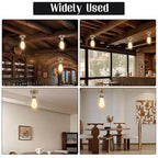 E26/E27 Screw Head Light Socket 100-240V Vintage Ceiling Light Wall Lamp Bulb Holder Socket for Hallway,Kitchen,Basement,Garage,Bar,Restaurant (Gold)