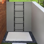 5-Rung Window Well Ladder Straight, Heavy Duty Steel Fire Escape Ladder, Basement Egress Wall Ladder 56.2" Lx17.9 W, Black