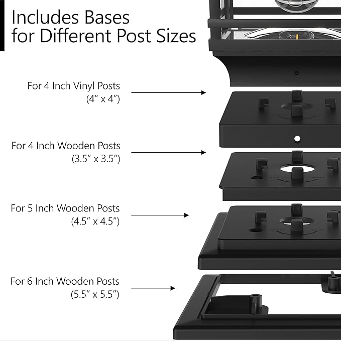 Davinci Lighting Edison Solar Outdoor Post Cap Lights - 4x4 5x5 6x6 - Bright LED Light for Fence Deck Garden or Patio Posts - Slate Black (2 Pack)