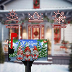 Winter Gnomes Welcome Mailbox Cover Magnetic Standard Size Snow Pine Tree Mailbox Cover Snowflake Post Mailbox Wraps Waterproof Xmas Decor for Yard Garden 18 X 21 Inch