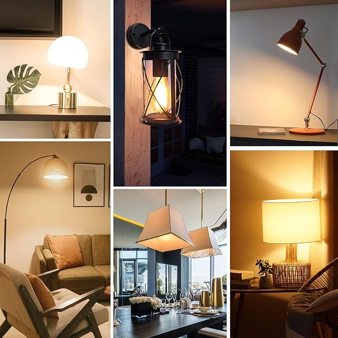 Jensense Edison LED Light Bulbs E26 Bulb 60 watt Equivalent Dimmable Light Bulbs 2700K Warm Soft White Vintage 7W Edison Bulbs 110V 120V 800 Lumen CRI90, 1 Pack