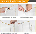 Hibbent 2 Pack Universal Side Mount Toilet Handle Angle-Mount Adjustable Trip Lever Tank Flush Lever Replacement Handle with 2 Pieces Stainless Steel Flapper Chains for Most Side Mount Toilets, White