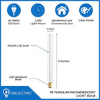OHLECTRIC 40W T8 Clear Light Bulb (4 Pack) E26 Base, 120V, 2700K Warm White, Fully Dimmable, 190 Lumens, 2000 Hours - 11" Long