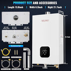 Propane Tankless Water Heater, 4.21GPM 16L Indoor,Constant propane water heater,Instant Hot Propane Gas Water Heater with Fahrenheit Digital Display,Multi-Protection