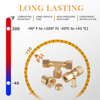 135PCS Brass Compression Tube Pipe Fittings Kits, 1/8" 3/16" 1/4" 3/8" 1/2" Union/Tee/Elbow/Straight Connector for Industrial Use and Trucks Trailers