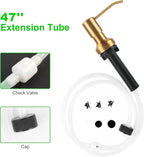 Soap Dispenser for Kitchen Sink, Sink Soap Dispenser with Longer Threaded Shaft Shank, 47" Extension Tube Connects Directly to Dish Soap Container, Wider Pump Head Base（Golden）