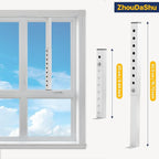 (Short) 4 Pcs Adjustable Window Lock Bar, Window AC Security Bars for Child Safety, Window Stoppers for Small Vertical Sliding Windows/Dog Door, only Extends from 9.8-16.7 in -Steel