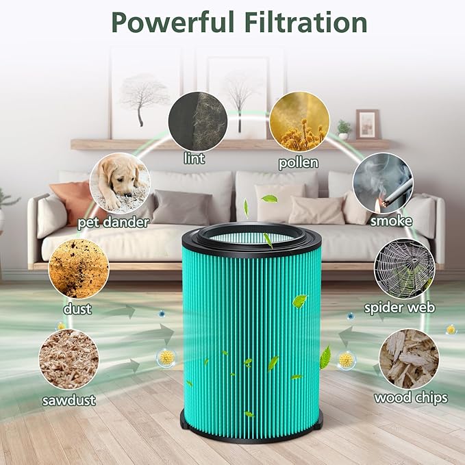 2 Pack VF6000 Replacement Filter for RIDGID, Standard Wet/Dry Vac Filter Vf6000 Compatible with RIDGID Vacs Wet Dry 5-20 Gal, 6-9 Gal Husky Vacuum