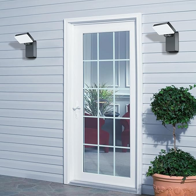 ledmo Modern LED Wall Light, 40W 3000LM 5000K Outdoor Wallpack with 360° Rotate and 180° Fold Head Sconce Exterior Flood Lights Switch Control IP65 Waterproof for Safety Wall Mount Lighting