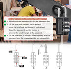 5 Inch Door Locks Hasp Latch 2 Pack,304 Stainless Steel Safety Padlock Clasp Hasp Lock Latch with Combo Lock & Padlock,Heavy Duty Gate Latch Lock with Screws(Black)