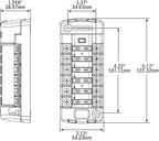 Blue Sea Systems 5035 ST Blade Fuse Block - Six Independent Circuits with Cover, 100 Amps