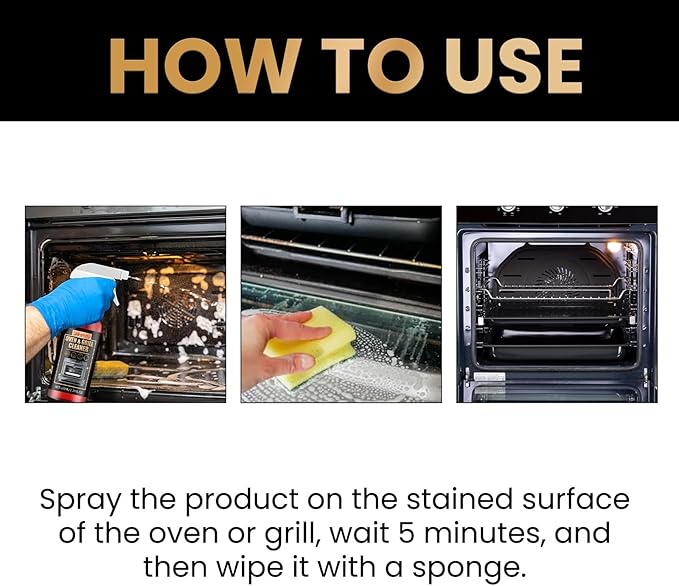 Oven And Grill Cleaner, Oven Rack & Grill Cleaner,Eliminates Thick Grease & Build Up, Odor And Grease Remover, 3.38 FL. OZ