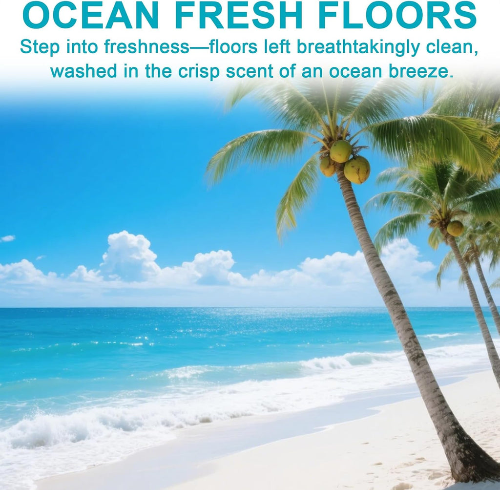 200X Concentrated Floor Cleaning Solution for All Robot Vacuum and Mop, Wet Dry Vacuums Compatible with Eufy, Roborock, Roomba, Tineco, Bissell, Shark, 29.76 fl oz Makes 47 Gallon Cleaner(Ocean Scent)