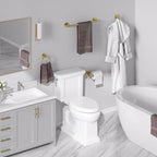 USHOWER Brushed Gold Bathroom Accessories Set, 18-Inch Towel Bar Set Wall Mounted, Durable SUS304 Stainless Steel Bathroom Hardware Set, 4-Piece