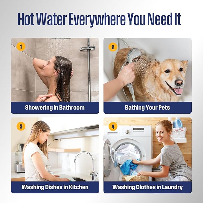 Westinghouse Natural Gas Tankless Water Heater Indoor Installation Max 7.9 GPM 180,000 BTU, WIFI Enable Temp Self Modulating Non Condensing High Efficiency for House or Commercial, APOLO Performance