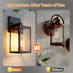 Outdoor Light Fixtures Wall Mount, Waterproof Front Porch Lights, Modern Exterior Lighting Fixtures with E26 Socket, Black Wall Sconces Lantern Lamp, Outside Lights for House, Garage, Patio (2 Pack