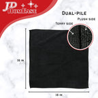 Microfiber Cleaning Cloths,48 Pack, 16"x16", All-Purpose, Softer, Highly Absorbent, Lint-Free, Reusable, Washable Pro Towels, Black, for House, Kitchen, Bathroom, Car, Office