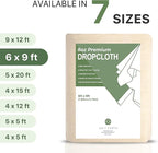 Canvas Drop Cloth by Salt Earth, Pack of 1 Reusable Paint Drop Cloth, 100% Recycled Cotton, All Purpose Painters Drop Cloth, Cotton Canvas Tarp Cover for Painter Furniture & Floor Protection (6x9 FT)