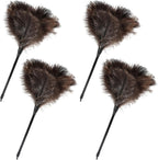 Ostrich Feather Duster-14.9 Inch Mini Natural Feathers Dusters with Plastic Handle Reusable Handheld for Cleaning Supplies Home Car Office(4pcs)