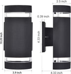 Dusk to Dawn Outdoor Lighting, Bling Exterior Wall Sconce - ETL Listed, Outdoor Light Fixtures Wall Mount Cylinder Design -White Up Down Outdoor Lights for House, Porch, Backyard (2 Pack)